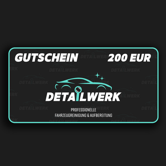 200 EUR Gutschein für professionelle Autoaufbereitung – Detailwerk